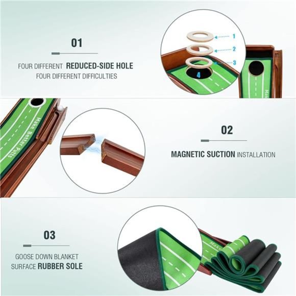 Putting Green-Golf Putting Matt for Indoors/Outdoor, Golf Practice Mats for Men - Picture 3 of 6